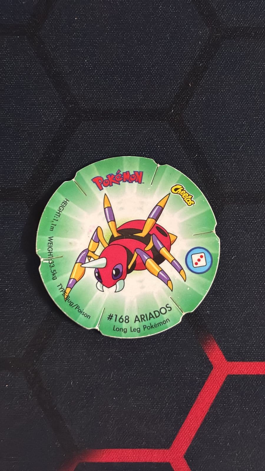 Ariados Round Tazo - Pokemon Tazos Round Tazo