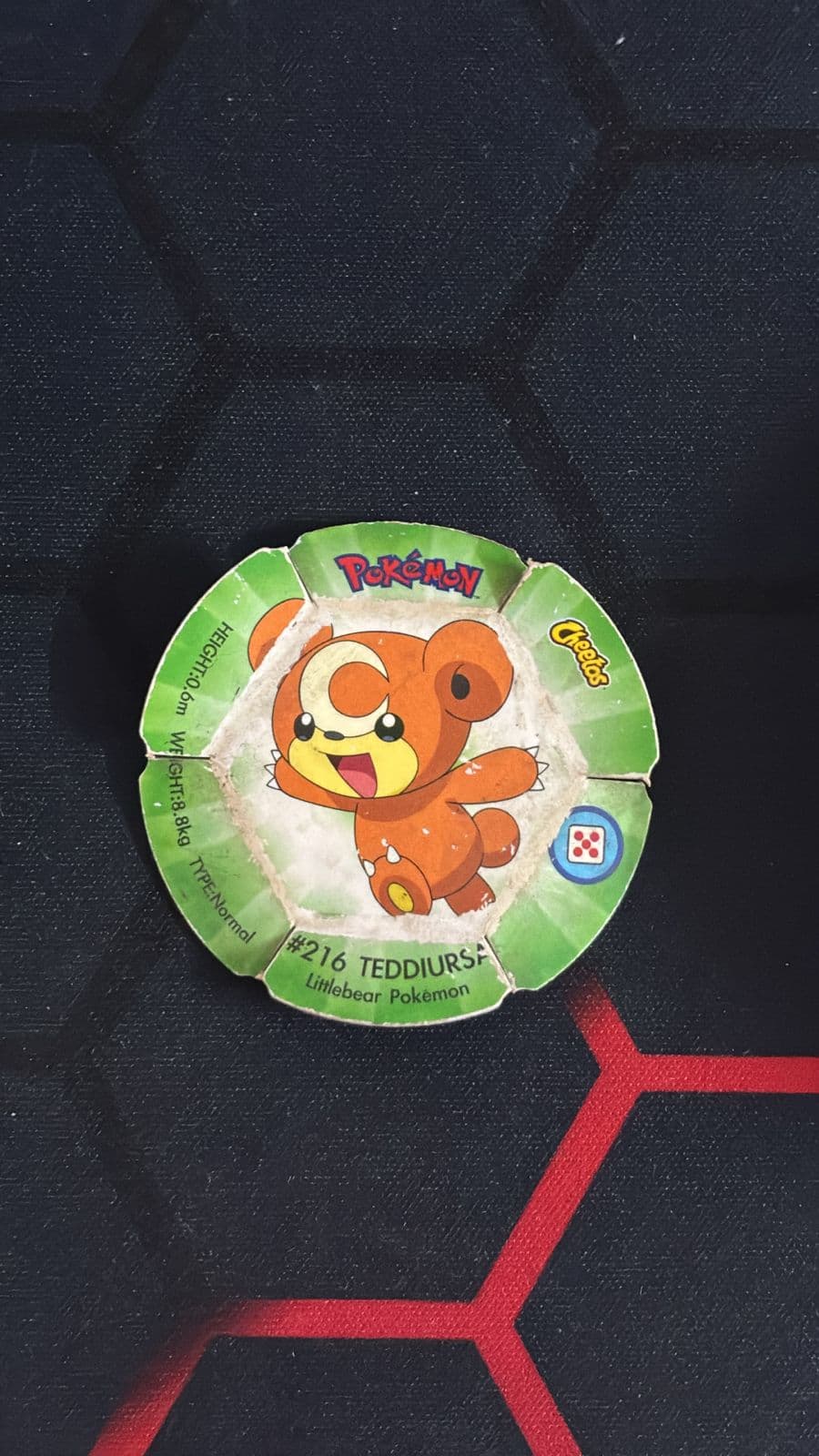 Teddiursa Round Tazo - Pokemon Tazos Round Tazo