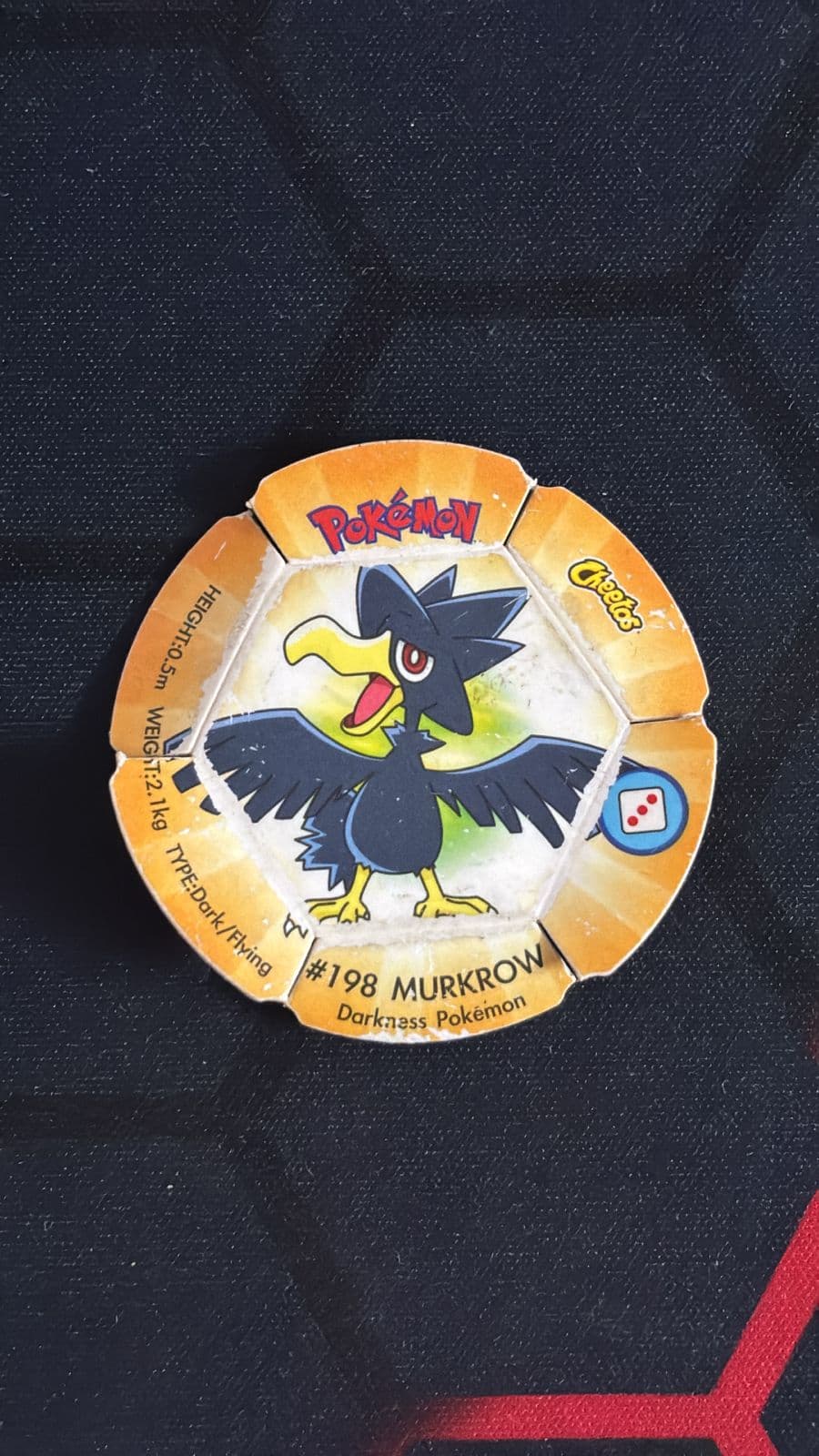 Murkrow Round Tazo - Pokemon Tazos Round Tazo